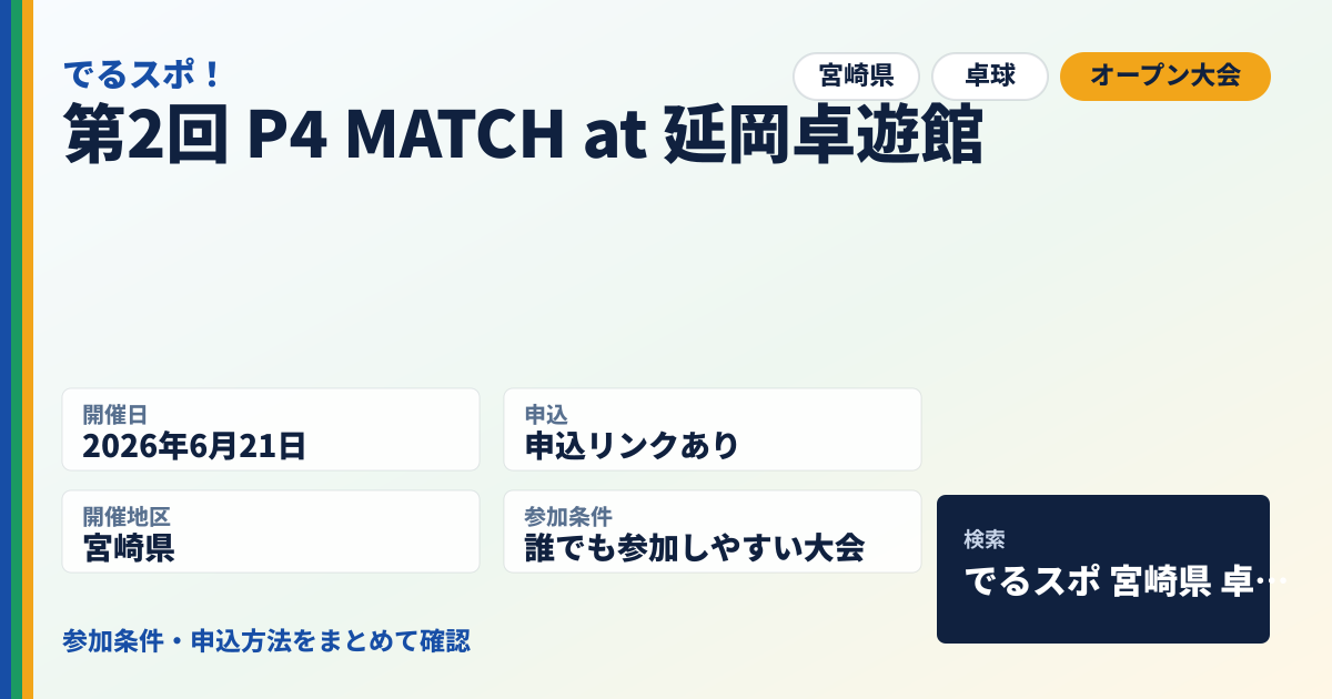 第2回 P4 MATCH at 延岡卓遊館