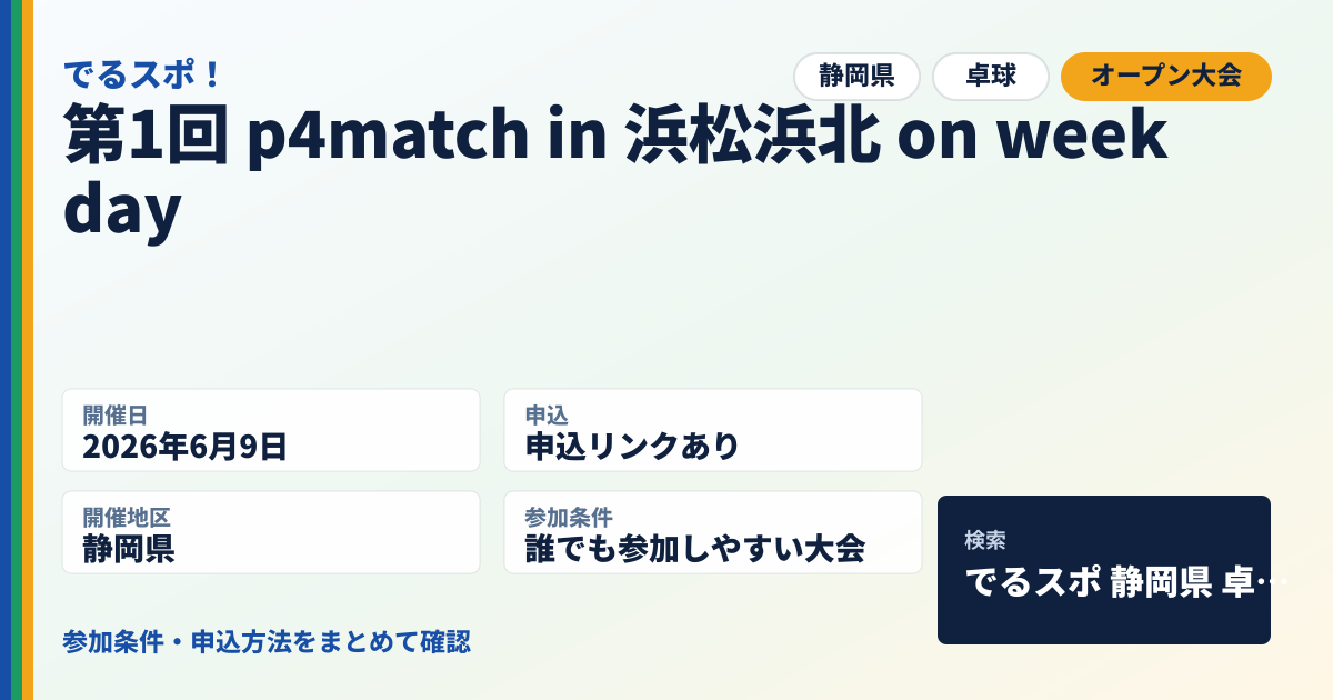 第1回 p4match in 浜松浜北 on weekday