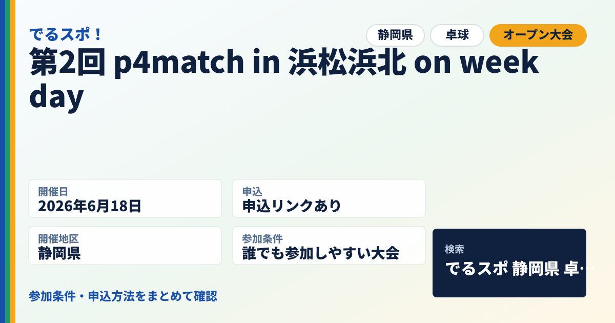 第2回 p4match in 浜松浜北 on weekday