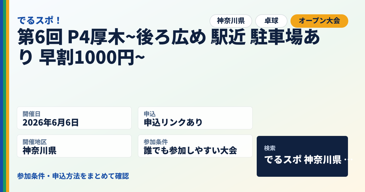 第6回 P4厚木~後ろ広め 駅近 駐車場あり 早割1000円~