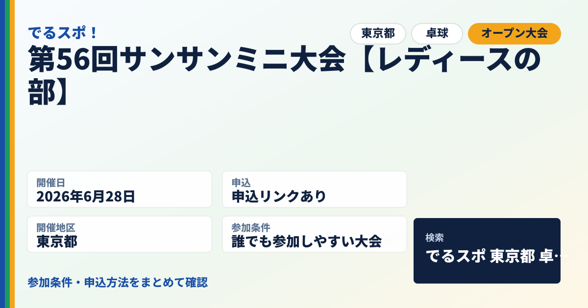 第56回サンサンミニ大会【レディースの部】