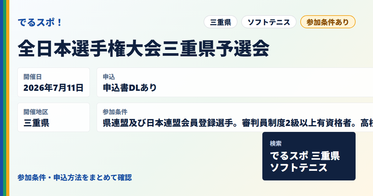 全日本選手権大会三重県予選会