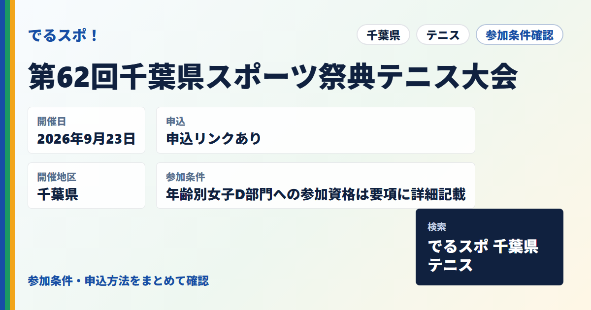 第62回千葉県スポーツ祭典テニス大会