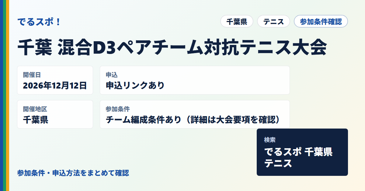 千葉 混合D3ペアチーム対抗テニス大会