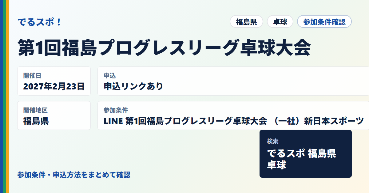 第1回福島プログレスリーグ卓球大会