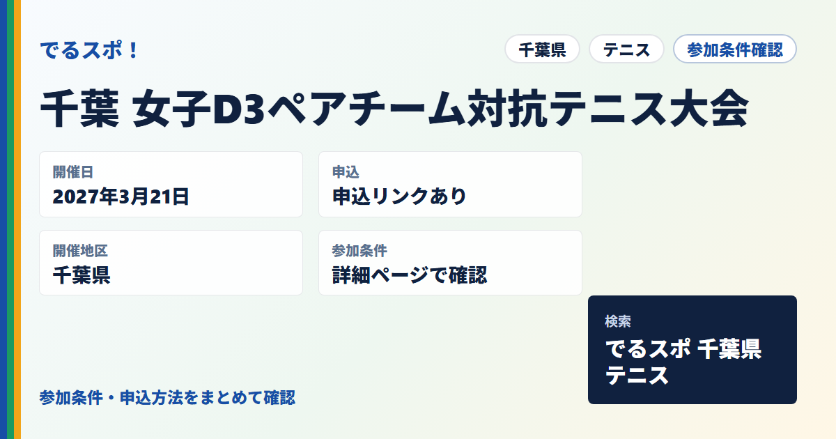 千葉 女子D3ペアチーム対抗テニス大会