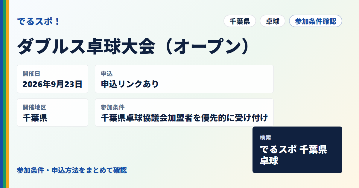 ダブルス卓球大会（オープン）