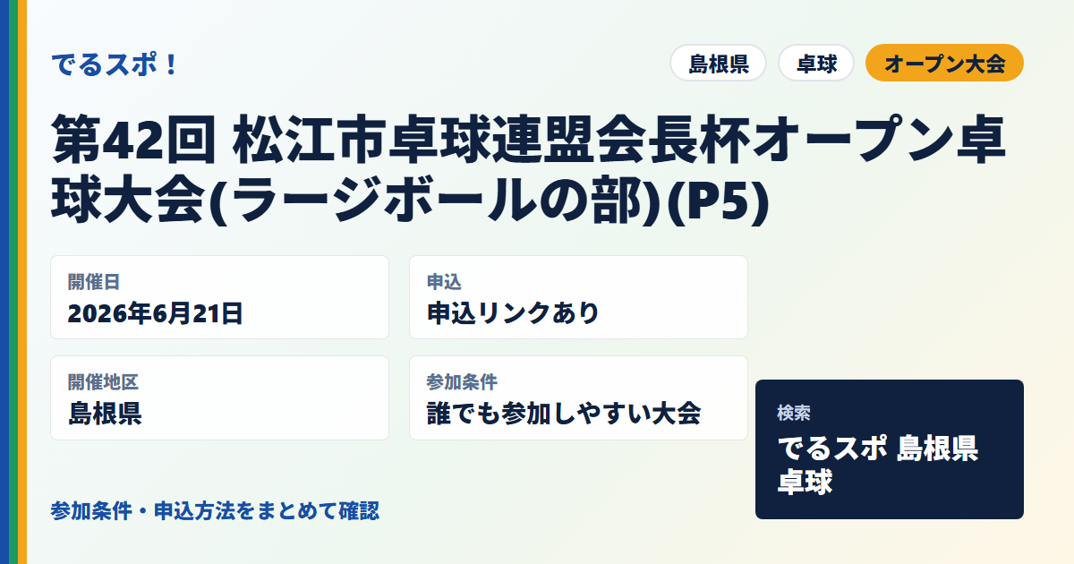 第42回 松江市卓球連盟会長杯オープン卓球大会(ラージボールの部)(P5)
