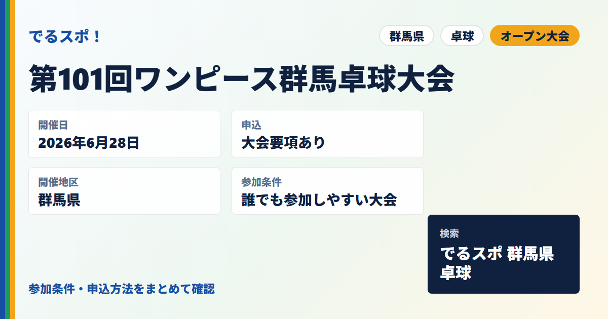第101回ワンピース群馬卓球大会