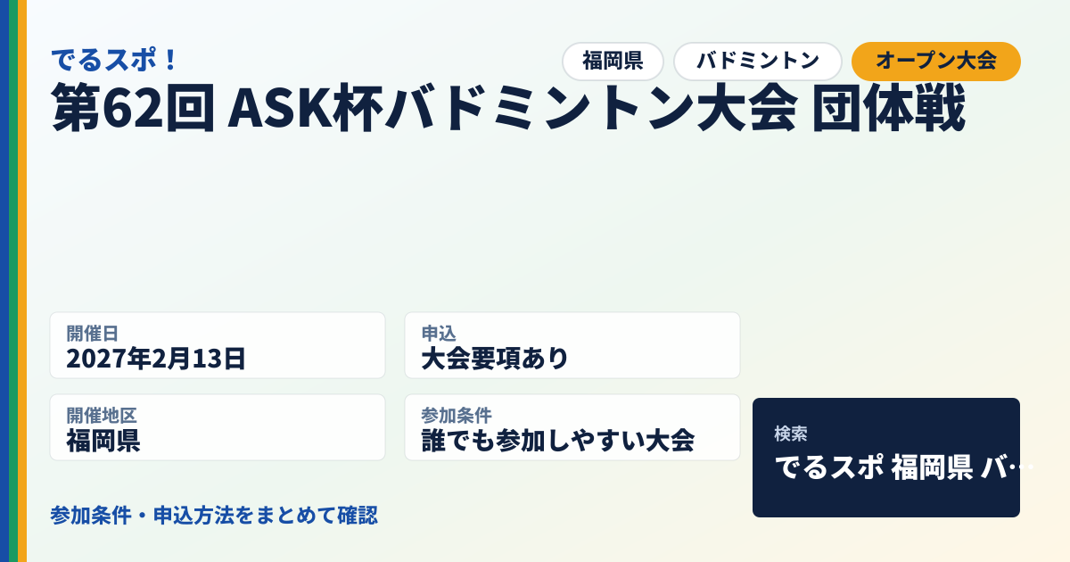 第62回 ASK杯バドミントン大会 団体戦