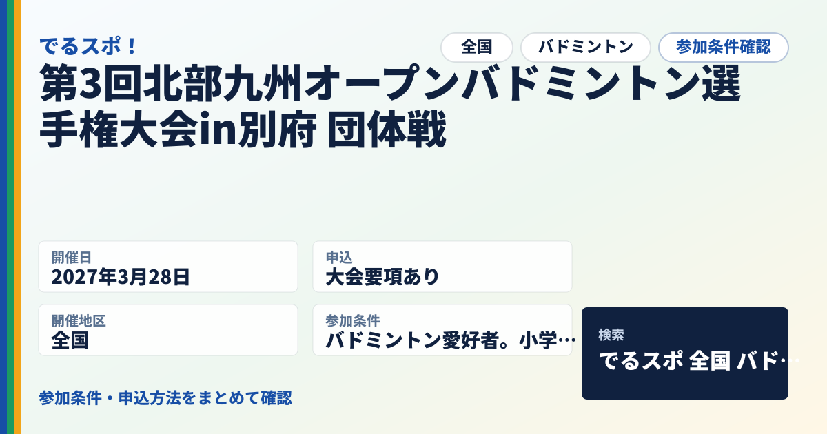 第3回北部九州オープンバドミントン選手権大会in別府 団体戦