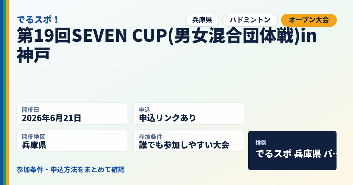 第19回SEVEN CUP(男女混合団体戦)in神戸