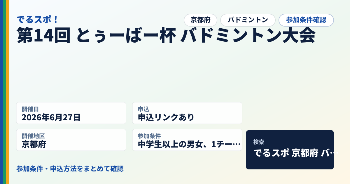 第14回 とぅーばー杯 バドミントン大会