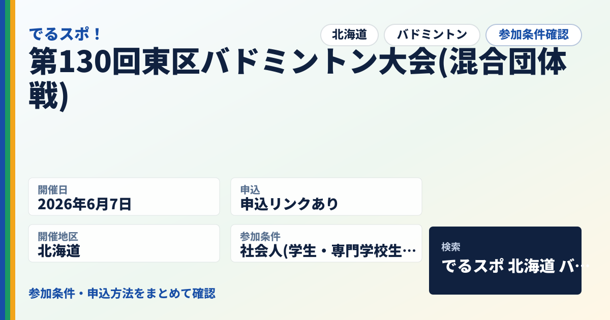 第130回東区バドミントン大会(混合団体戦)