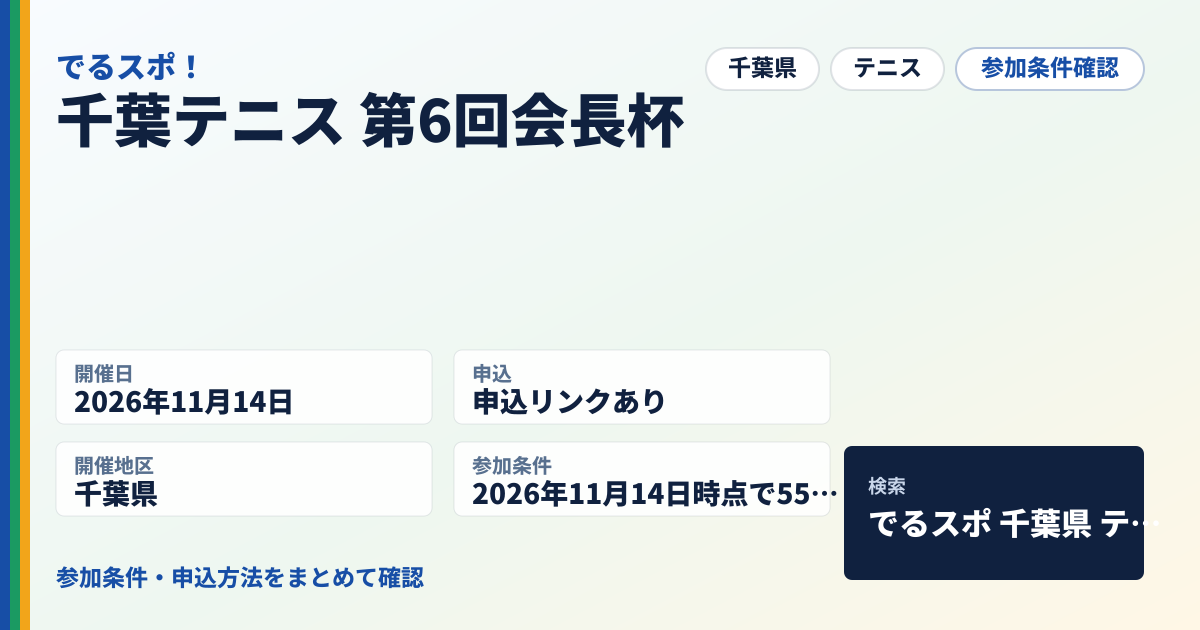 千葉テニス 第6回会長杯