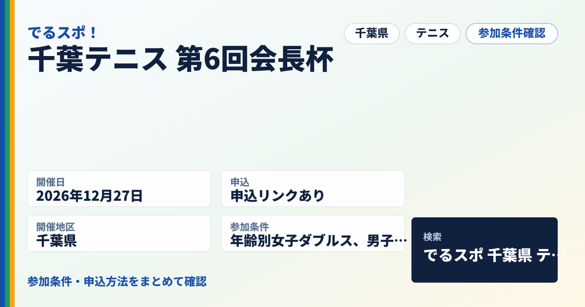 千葉テニス 第6回会長杯