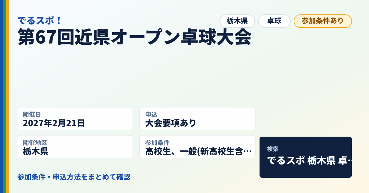 第67回近県オープン卓球大会