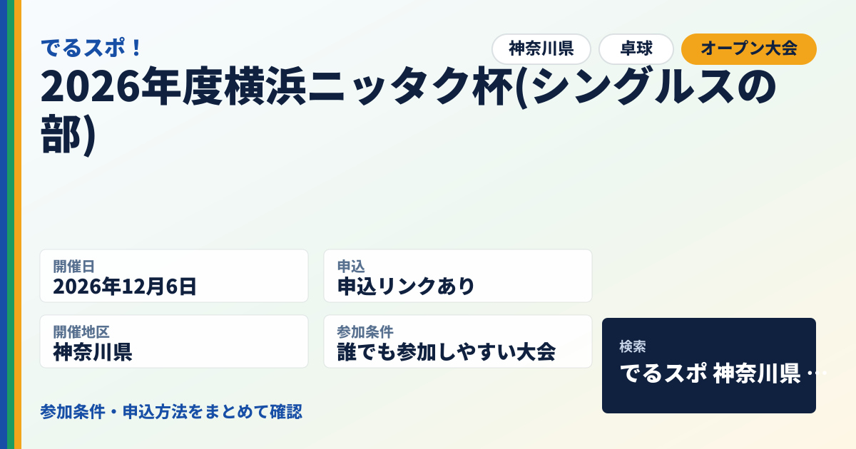 2026年度横浜ニッタク杯(シングルスの部)