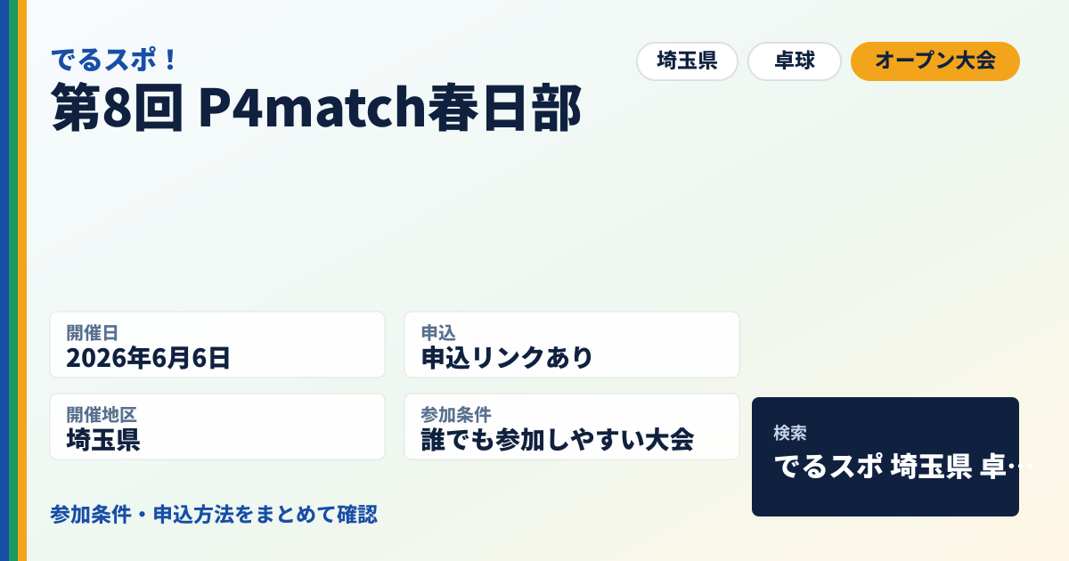 第8回 P4match春日部