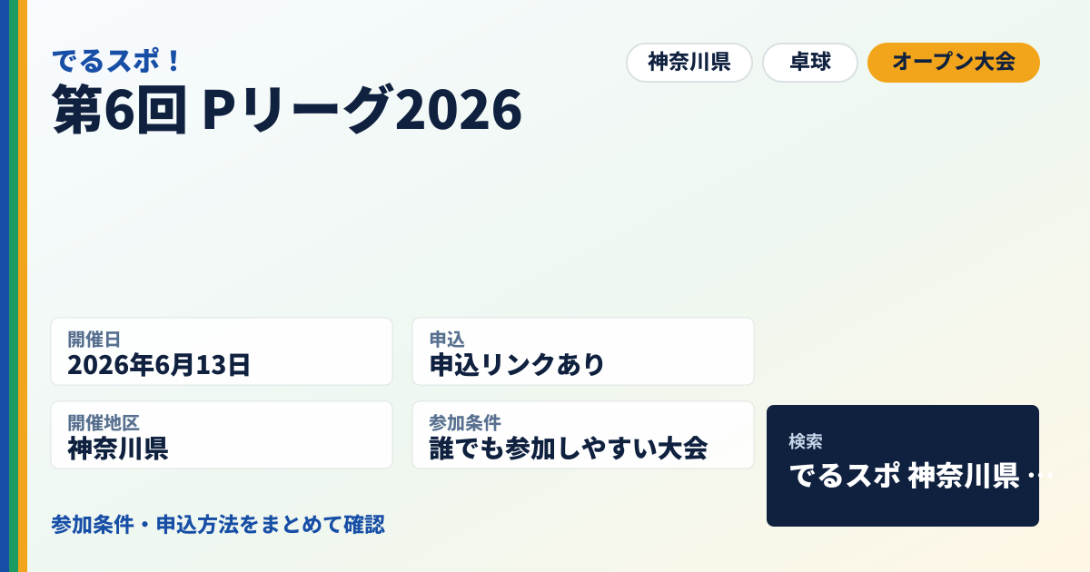 第6回 Pリーグ2026