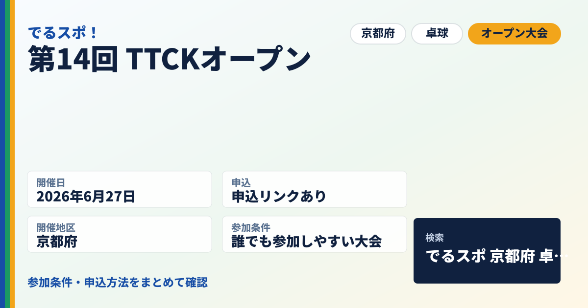 第14回 TTCKオープン